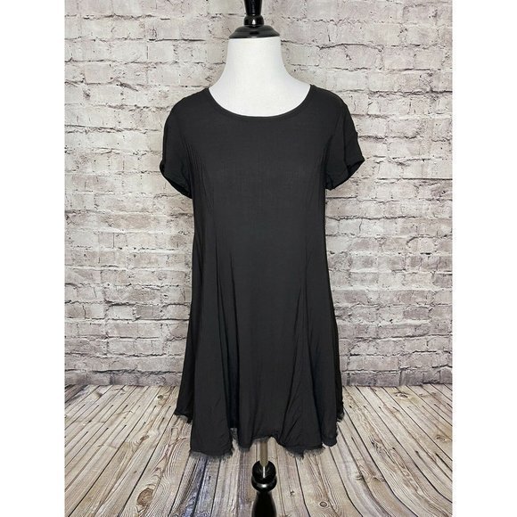 Silence +‎ Noise Solid Black Mini Dress - Picture 1 of 12